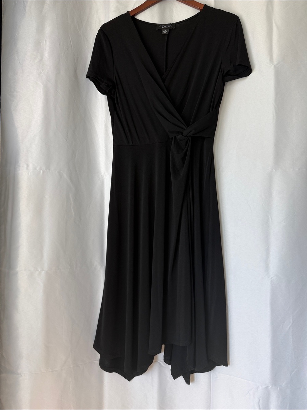 Perceptions Black High-Low Wrap Dress